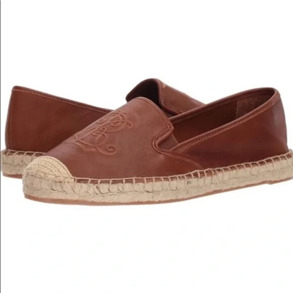 NWOB Lauren Ralph Lauren Destini Leather Espadrille - Picture 1 of 3